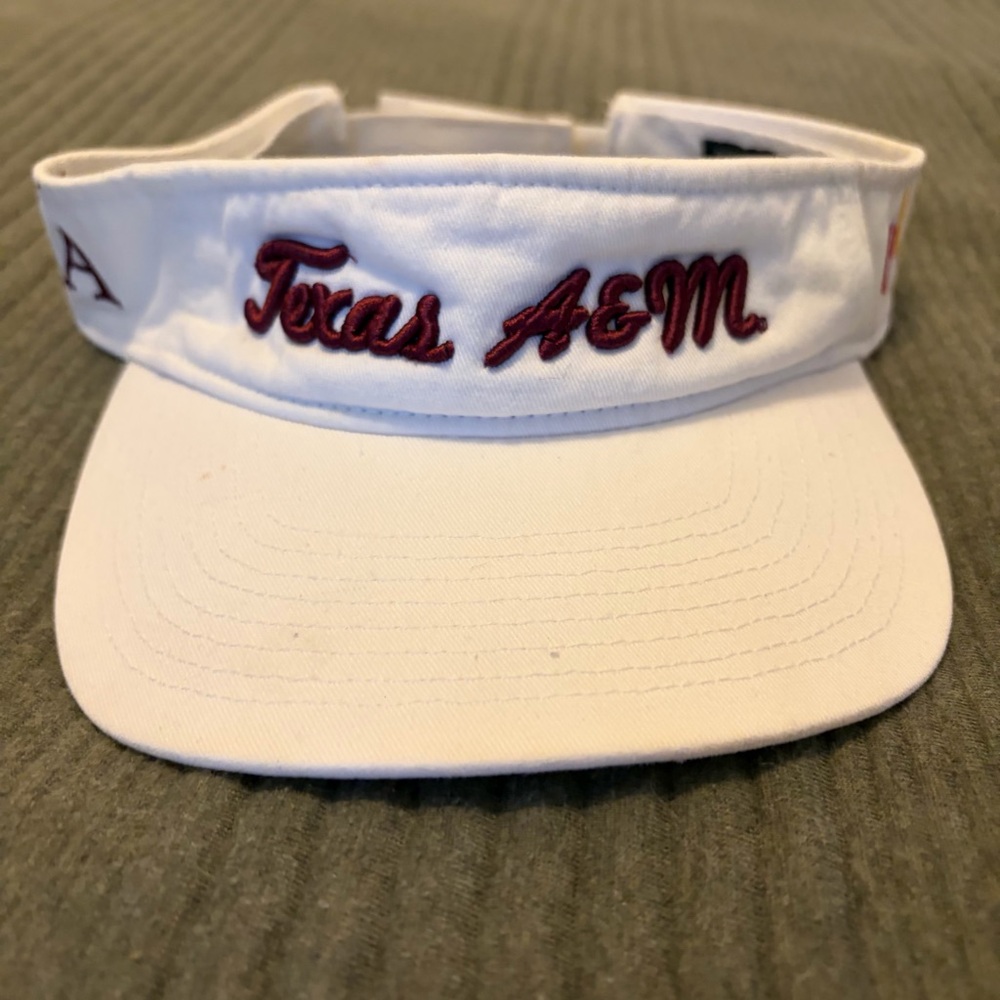 Vintage Texas A&M White Visor with KA Embroidery
